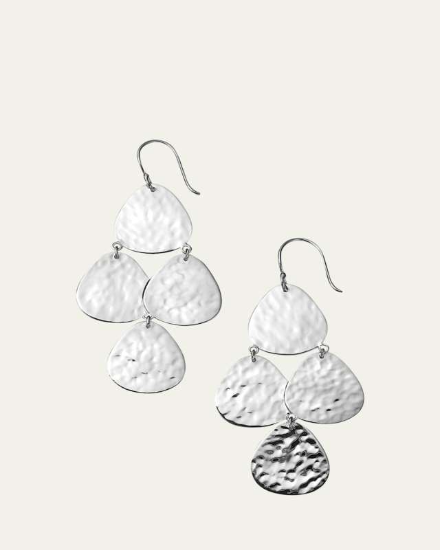 Crinkle Small Nomad Cascade Earrings in Sterling Silver